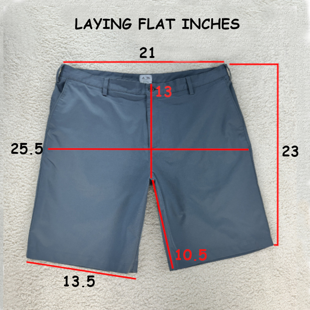 Adidas Golf Shorts Mens 40 Blue Chino Flat Front Casual Pockets Moisture Logo - Picture 7 of 12